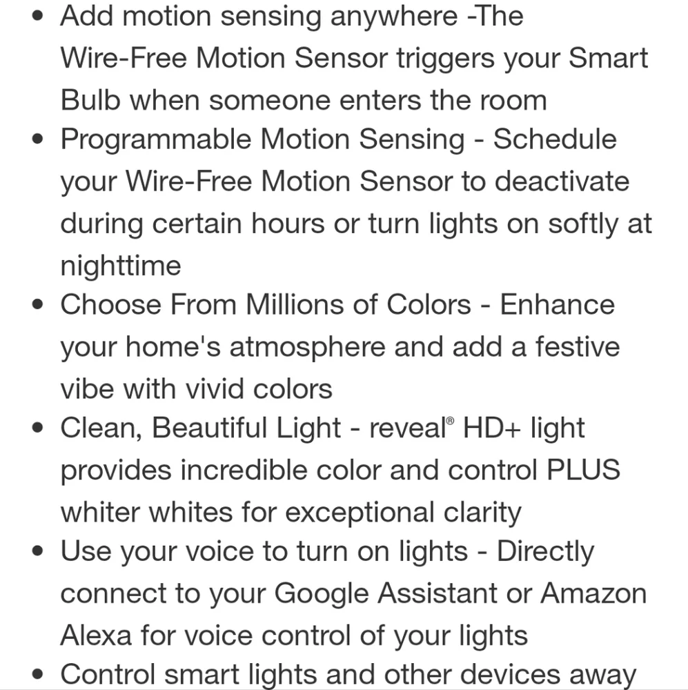 GE CYNC Reveal Smart Full Color Light Bulb w/Smart Wire Free Motion Sensor Bundl